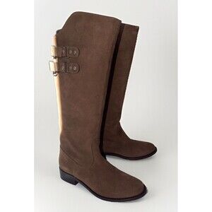 NIB Womens Andre Assous Roma Riding Boot Brown suede Tall EU 37 US 6